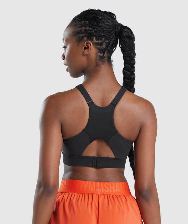 Damske Športové Podprsenky Gymshark Mesh Neckline 2.0 Čierne | CI2438561